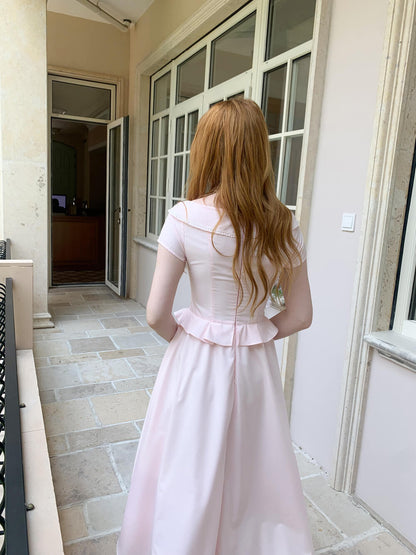 Laceup Sailor Pink Long Dress