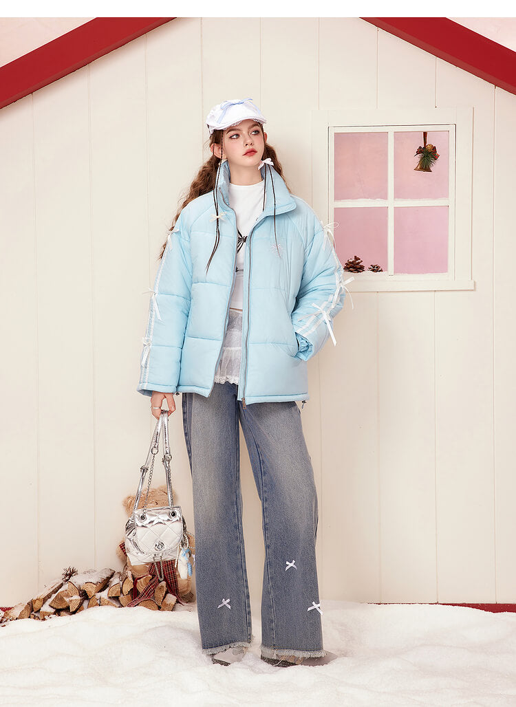 Ribbon Line Puffer Jacket