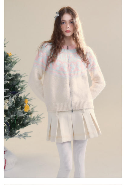 Winter Bloom Ribbon Print Knit