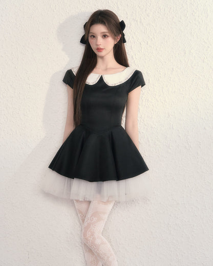 Twinkle Collar Tulle Dress（全2色）