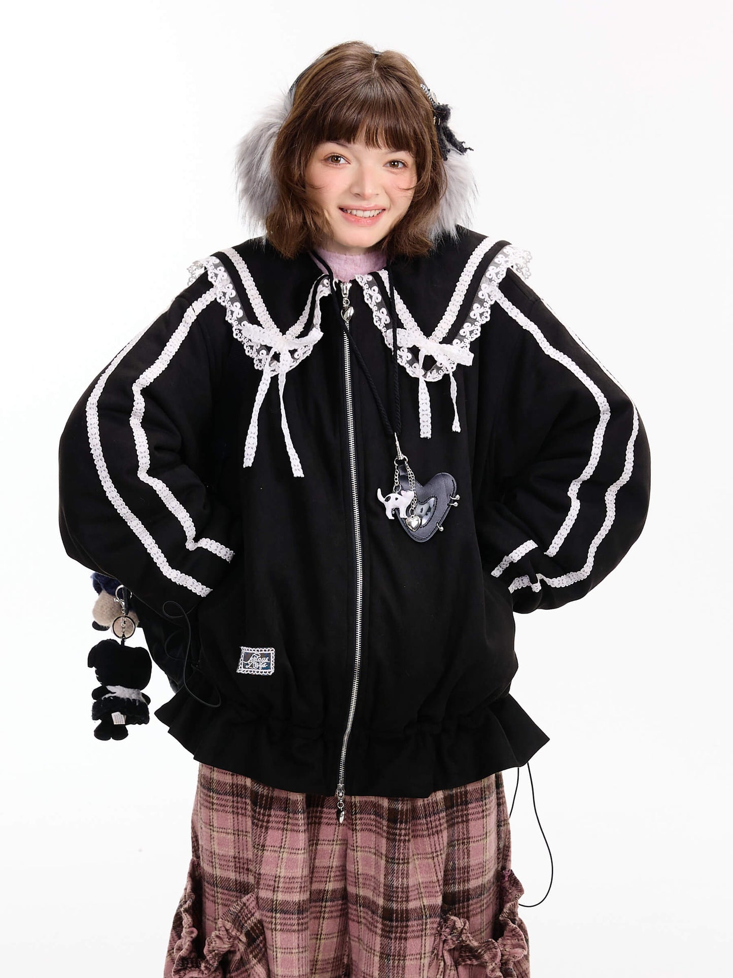 Lace Sailor Ribbon Flare Blouson