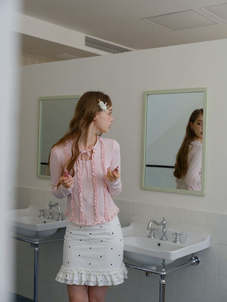 Romantic Sheer Back Ribbon Top