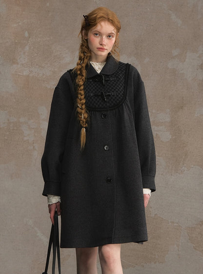 Timeless Gingham Panel A-line Coat