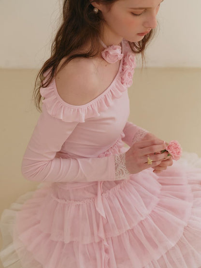 Dreamy Rose Gradient Maxi Skirt