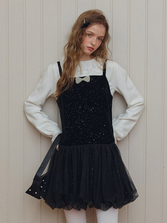 Twinkle Night Velvet Layered Dress