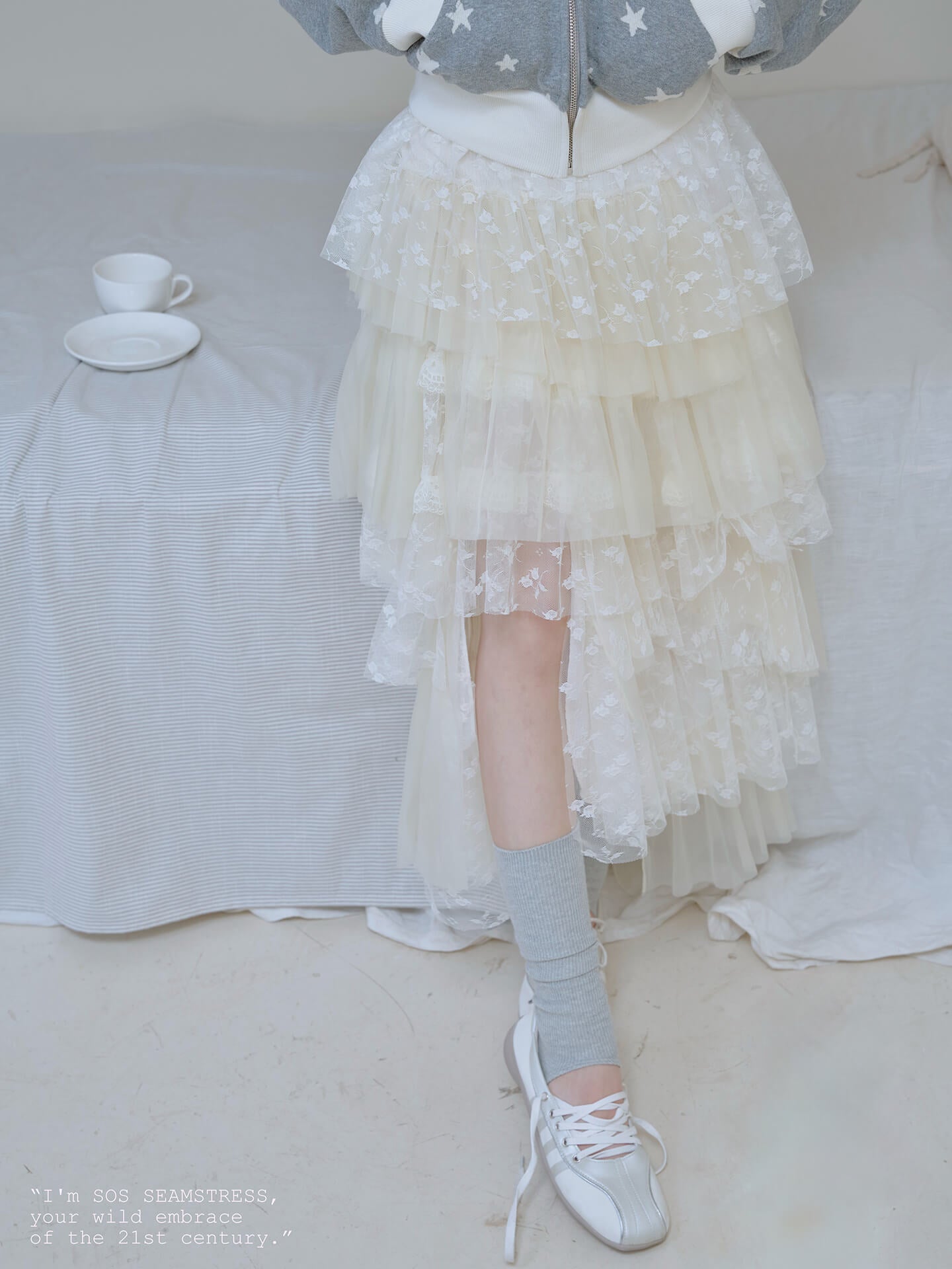 Celestial Lace Tiered Skirt