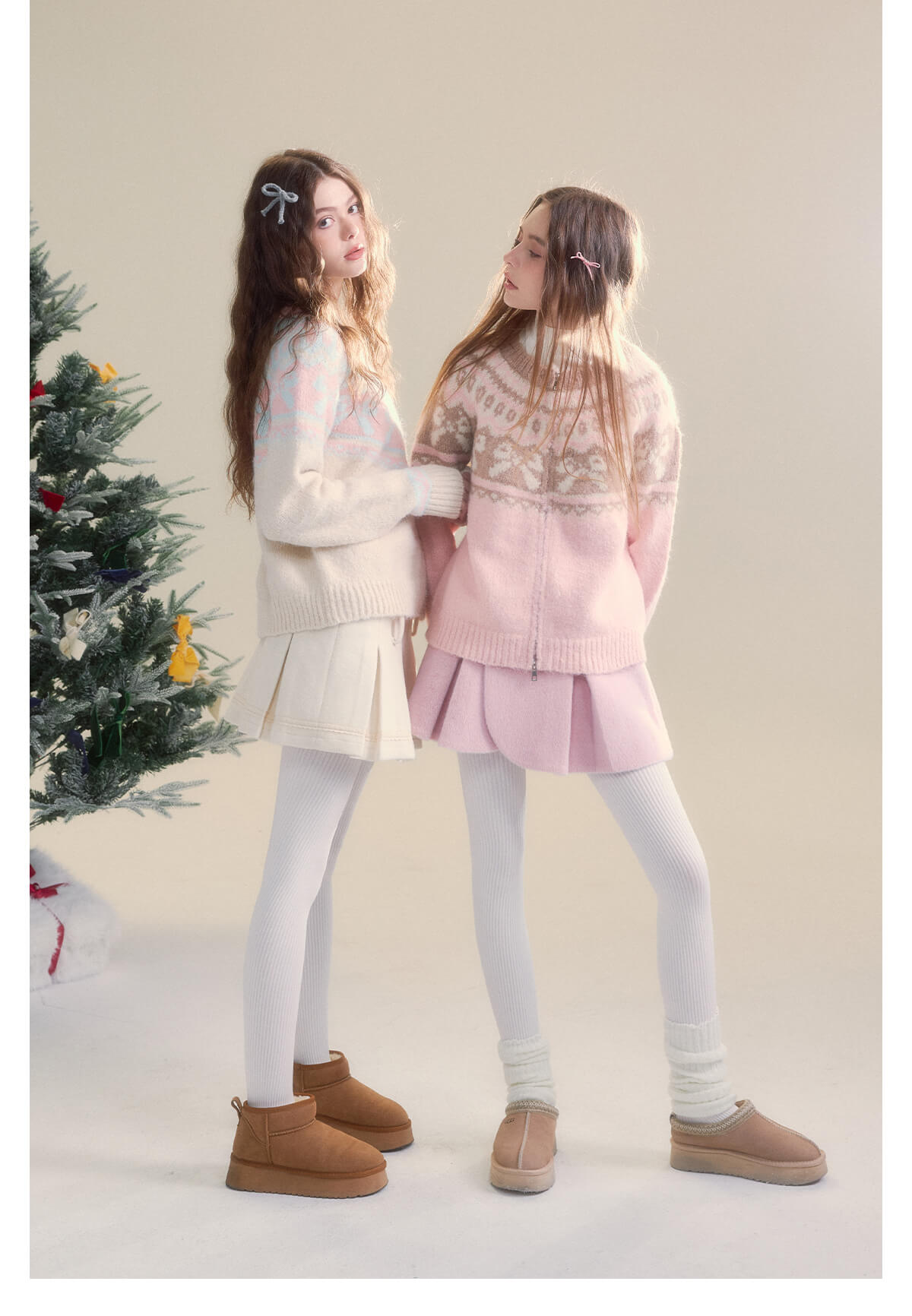 Winter Bloom Ribbon Print Knit