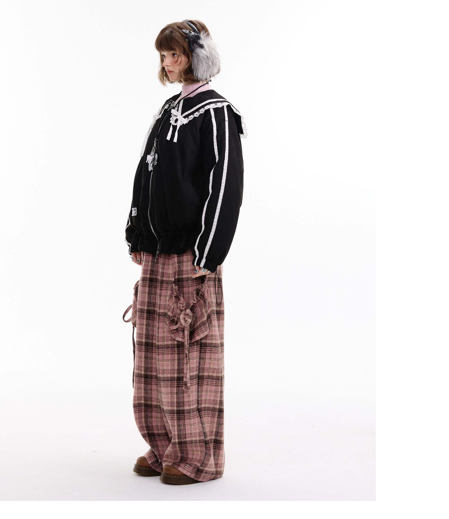 Lace Sailor Ribbon Flare Blouson