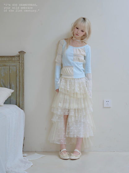 Celestial Lace Tiered Skirt