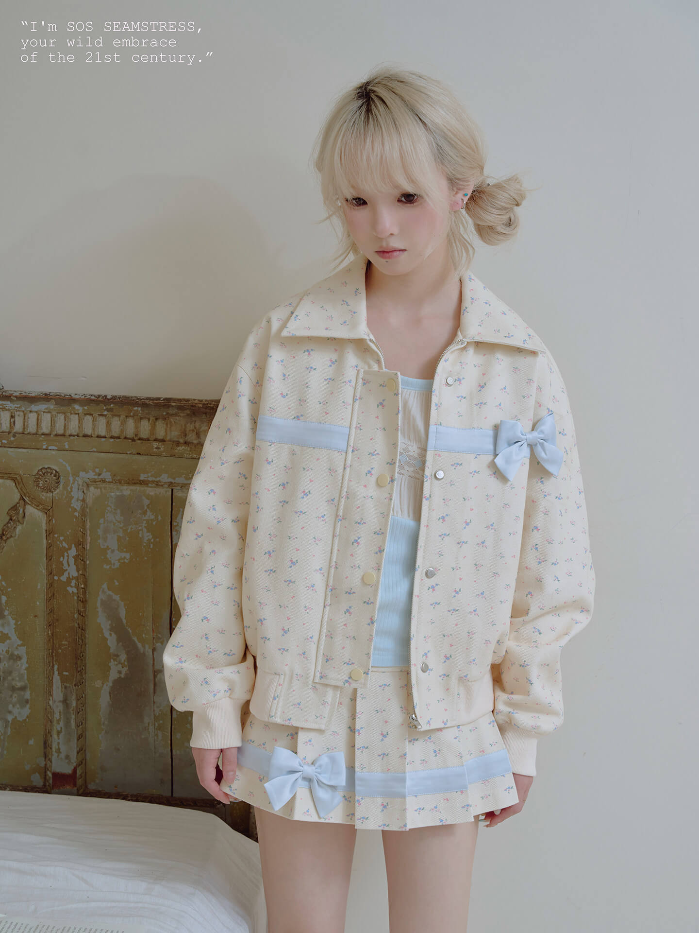 Powder Floral Classic Jacket / Skirt