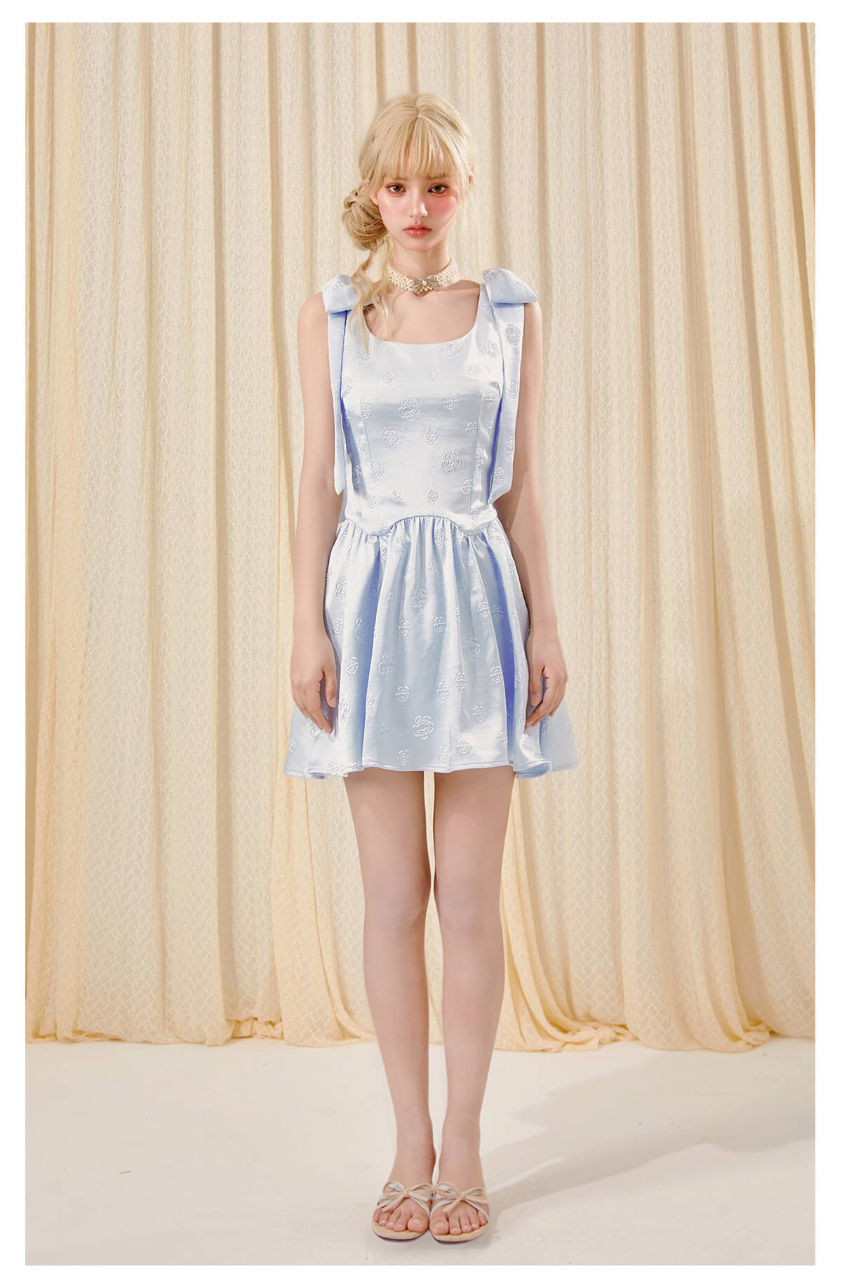 Milky Ribbon Jacquard Dress