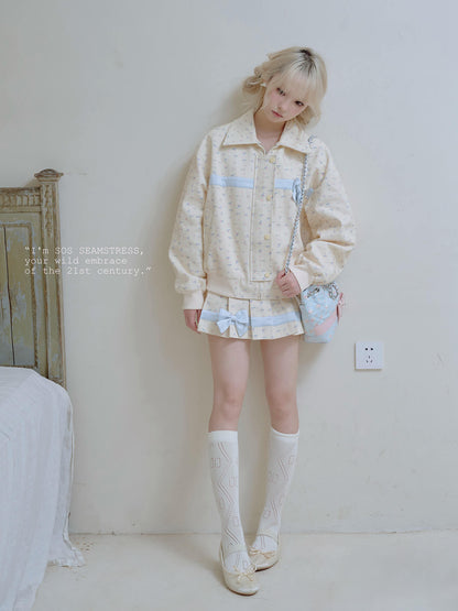 Powder Floral Classic Jacket / Skirt