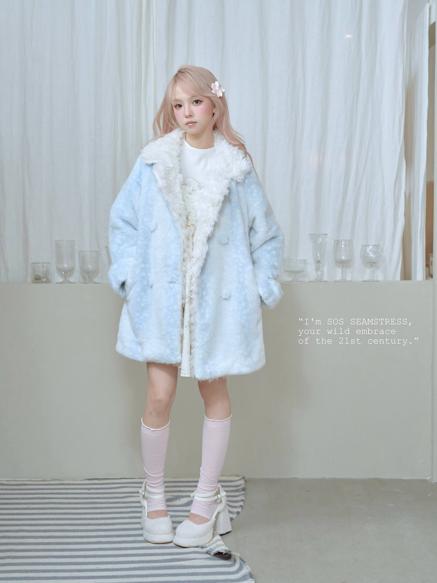 Frosty Mist Faux Fur Coat
