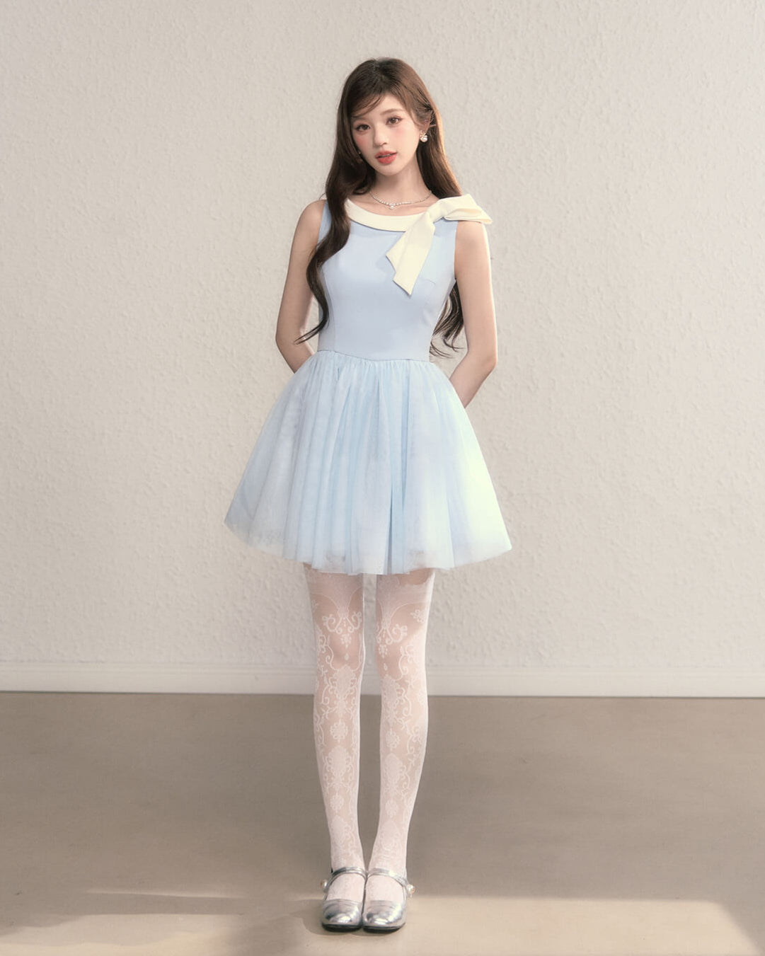 Pastel Charm Ribbon Dress（全2色）