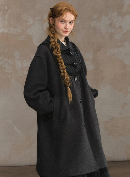 Timeless Gingham Panel A-line Coat