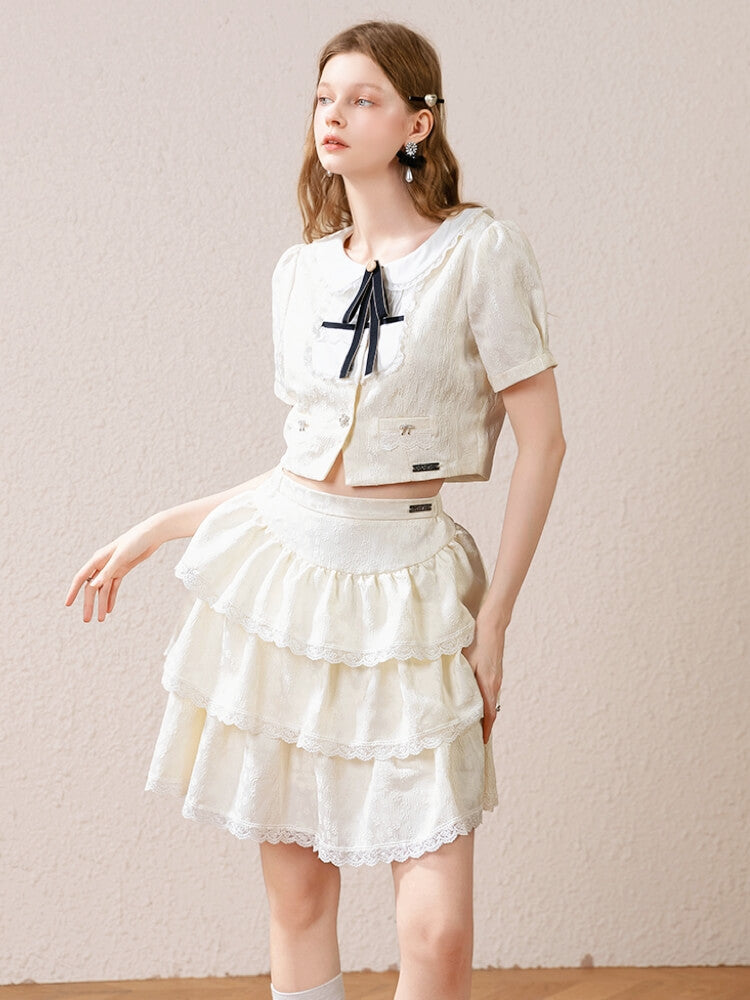 Ribbon Collar Lace Frill Setup