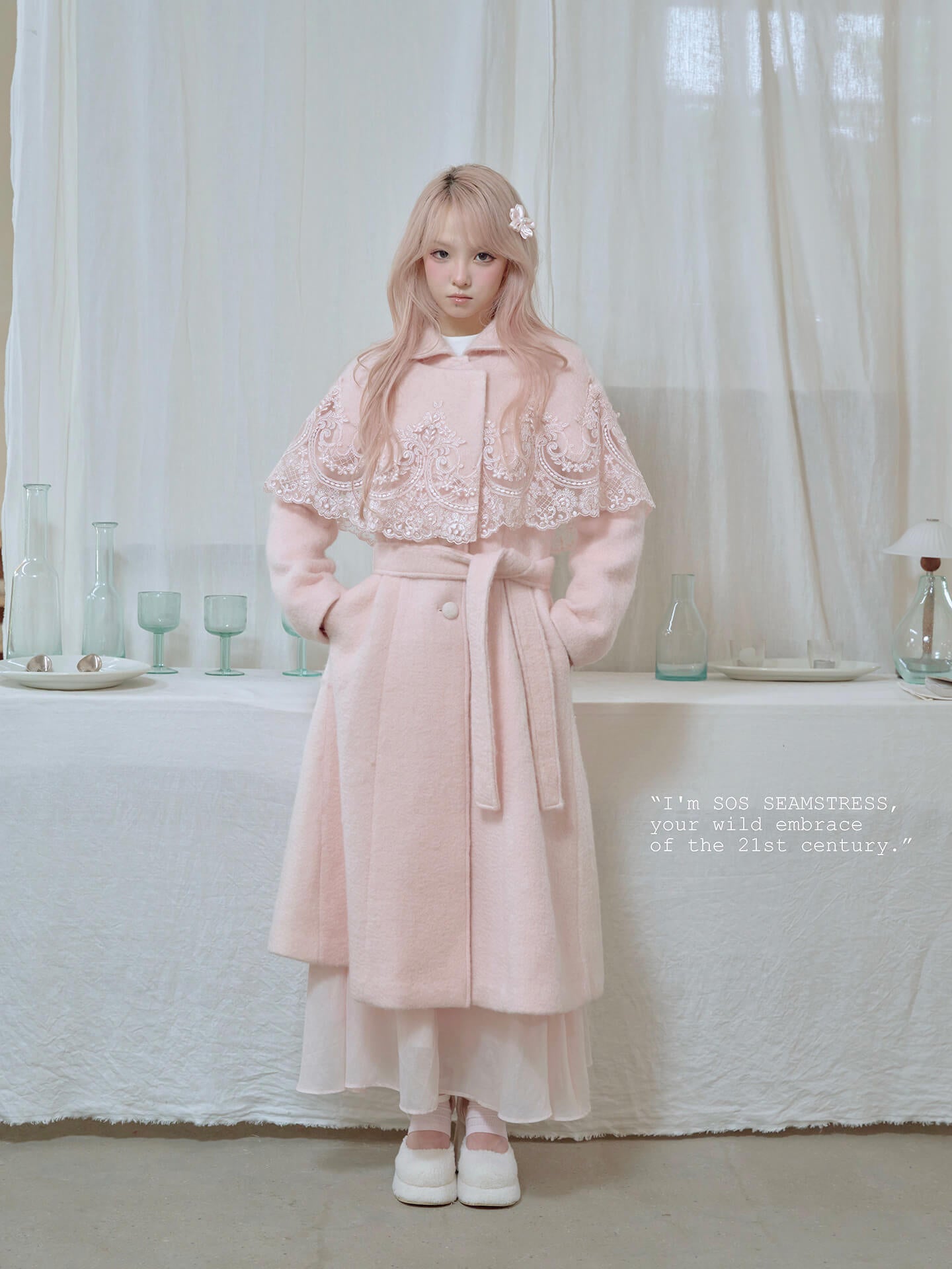 Blossom Lace Mantle Coat