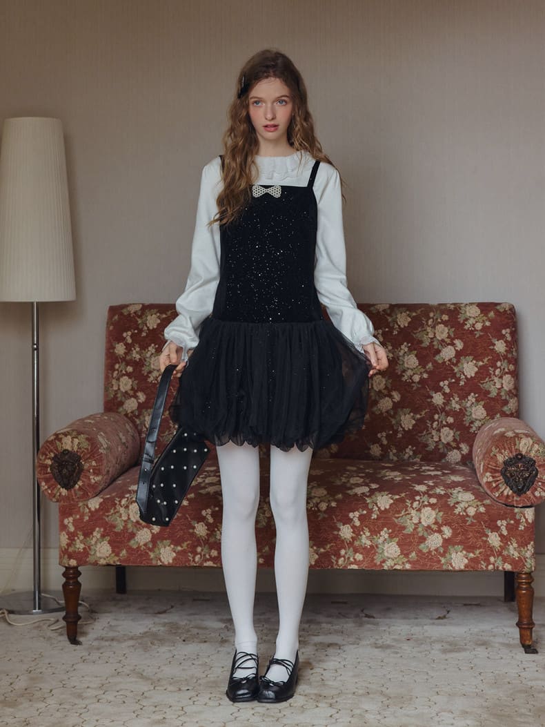 Twinkle Night Velvet Layered Dress