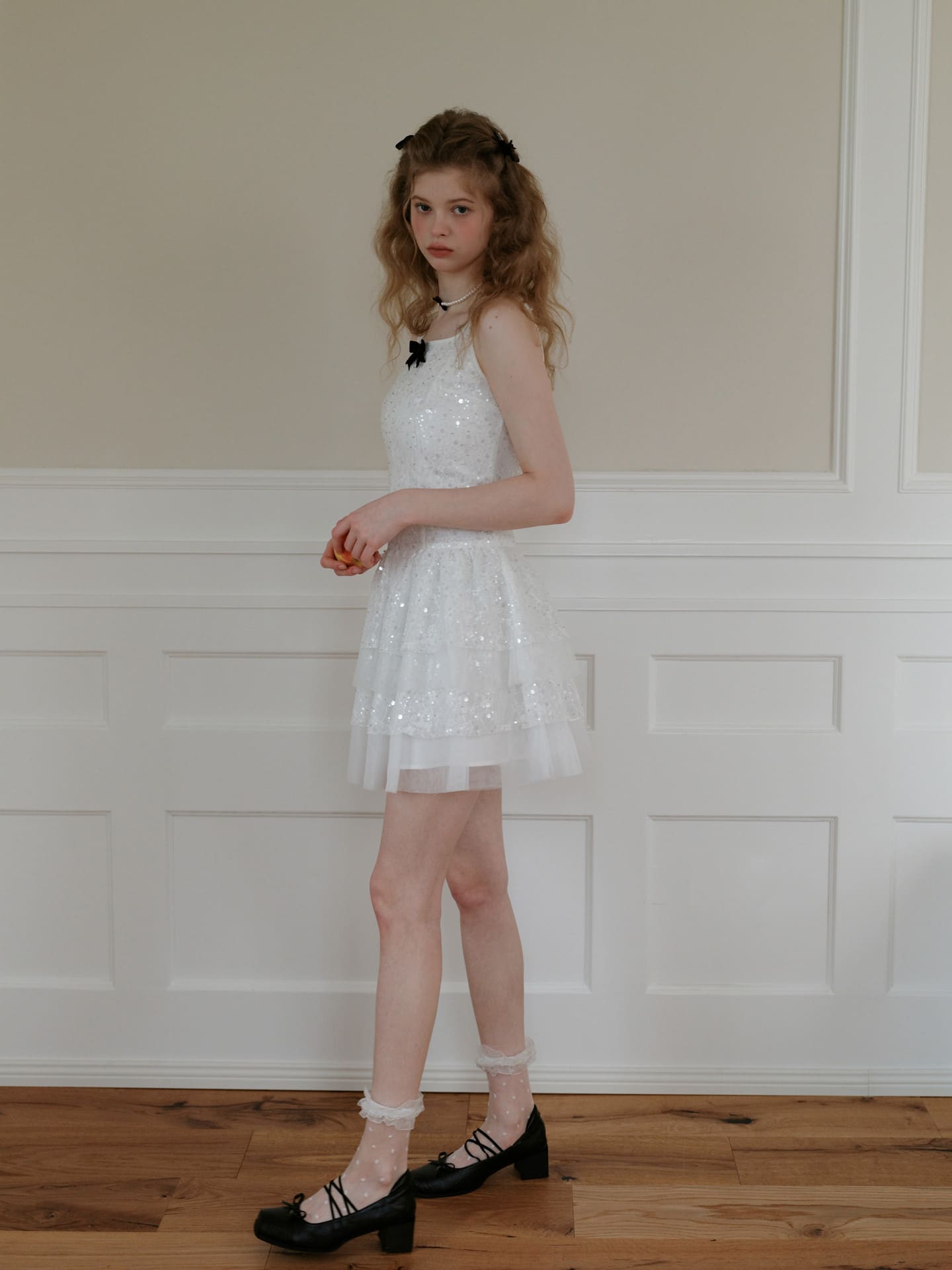 Elegant Sequin Tulle Tiered Mini Dress