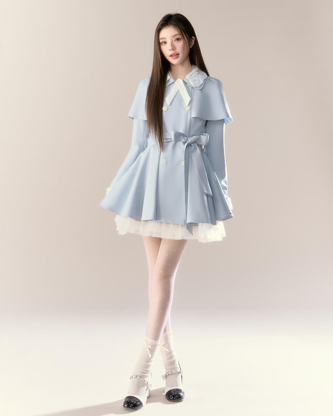 Romantic Cape Flare Dress Coat（全2色）