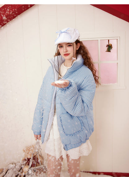 Snowy Check & Solid Reversible Outer