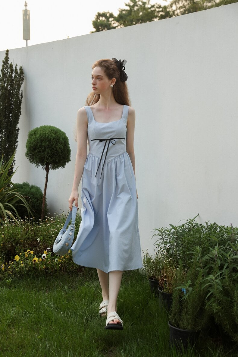 Elegant Ribbon Mode Camisole Dress（全2色）