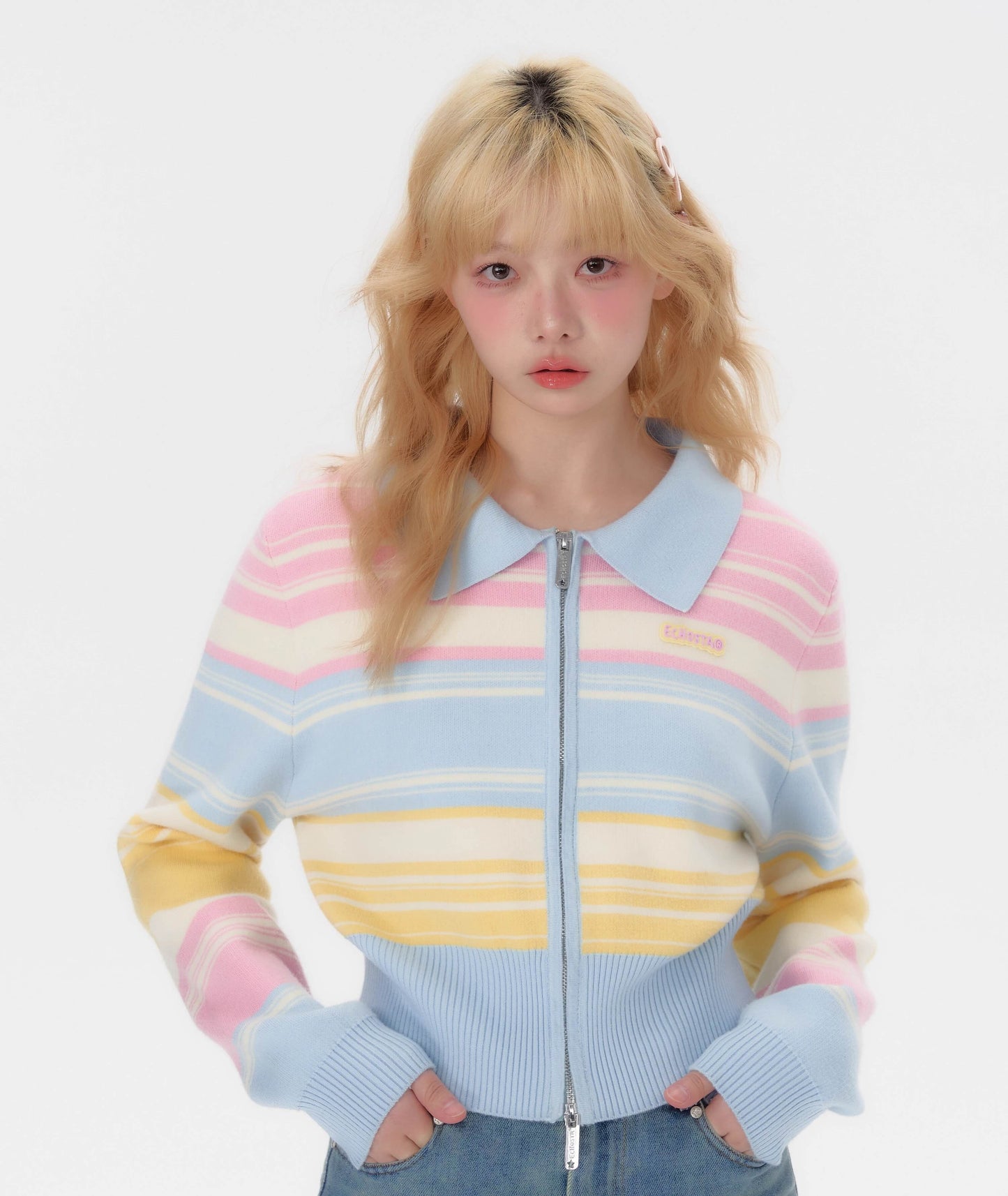Candy Pop Rainbow Zip Knit
