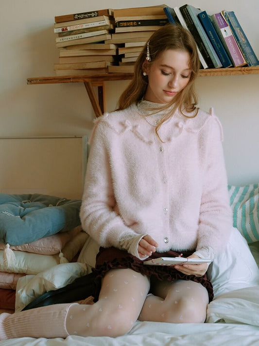 Fluffy Ribbon Bijou Cardigan