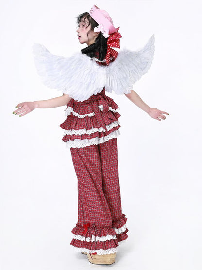 Candy Sweet Check Frill Pants