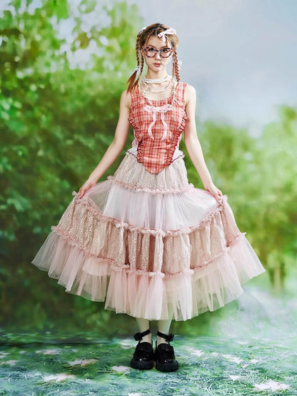 Frill Lace Layered Tulle Skirt