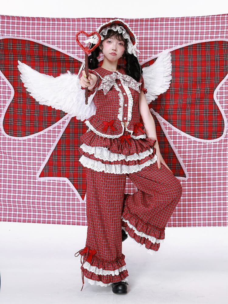 Candy Sweet Check Frill Pants