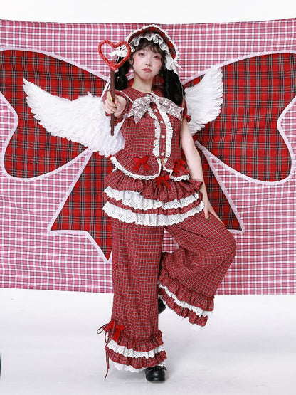 Candy Sweet Check Frill Pants