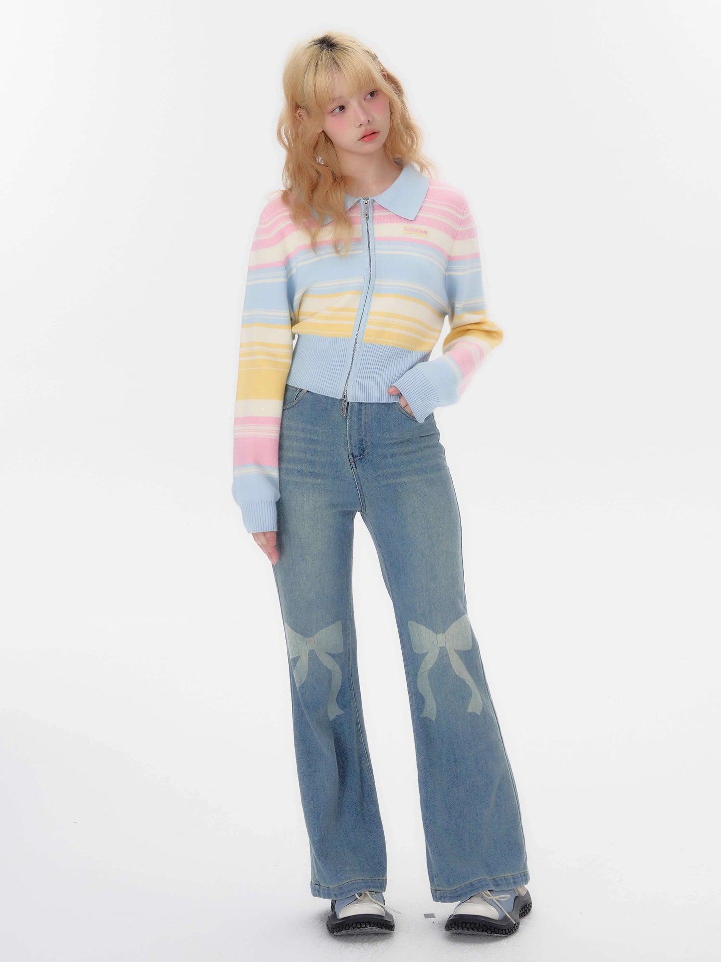 Candy Pop Rainbow Zip Knit