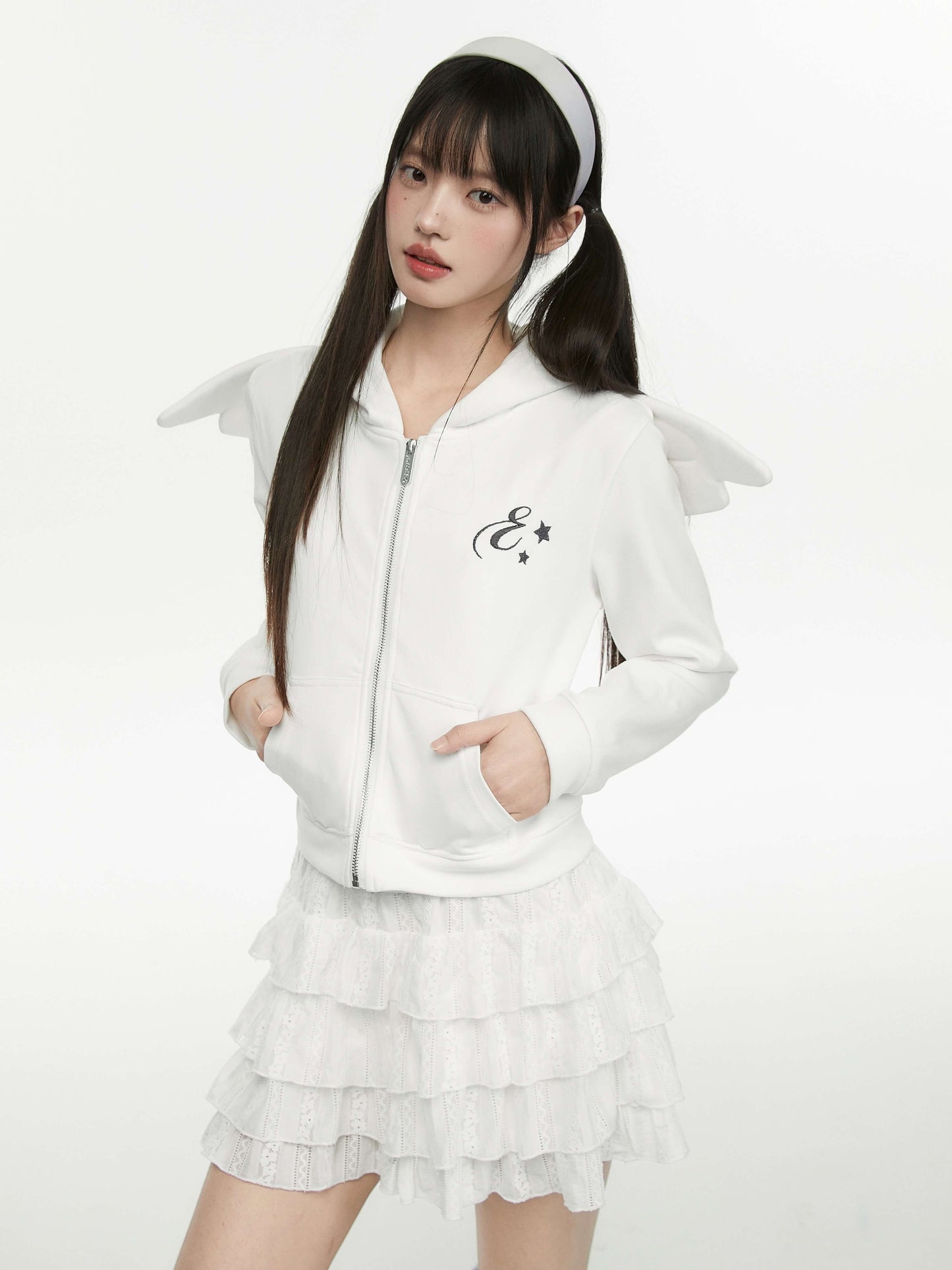 Angel Wing Zip Sweater Hoodie