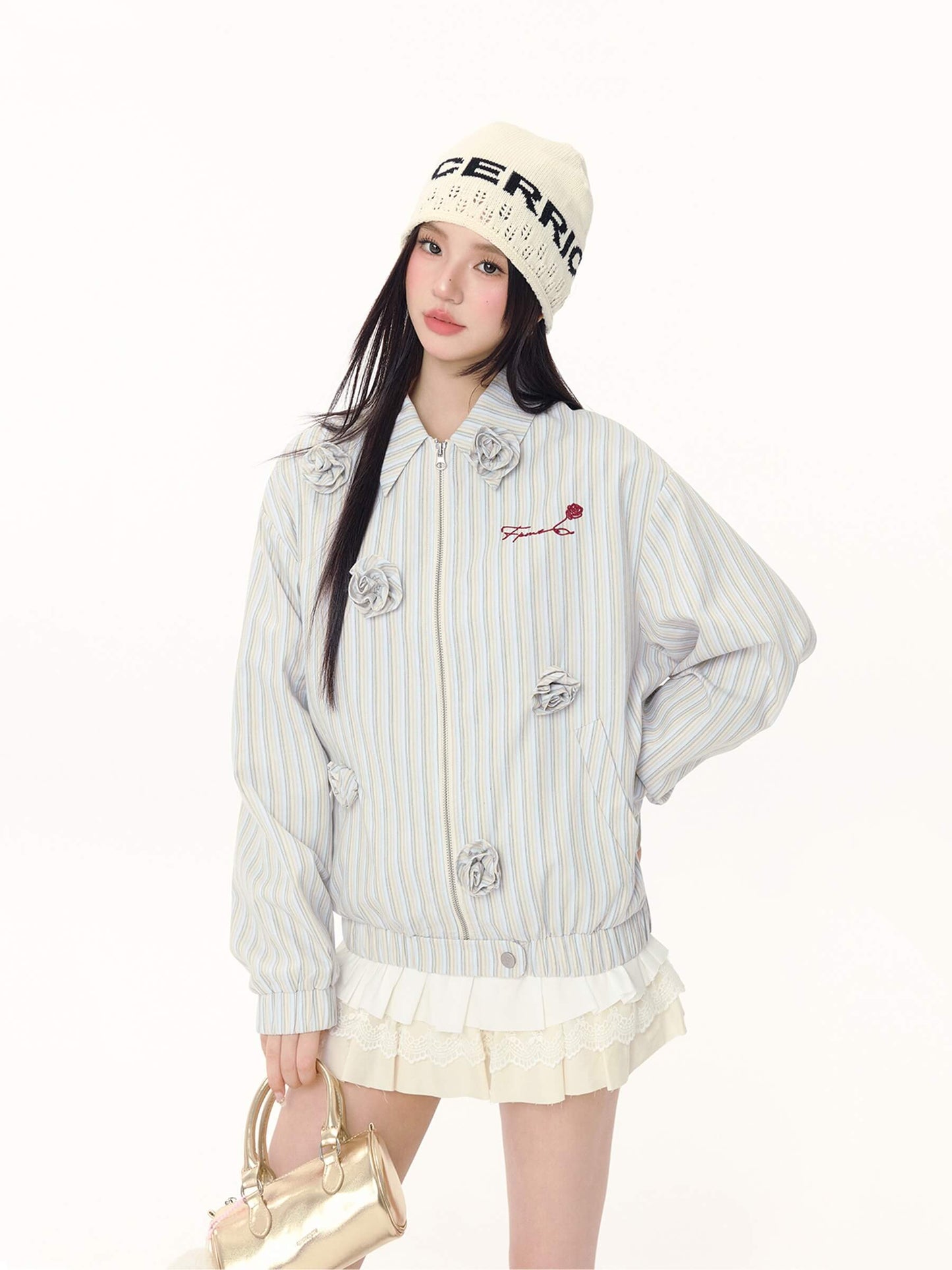 Rosette Petal  Stripe Blouson（全2色）
