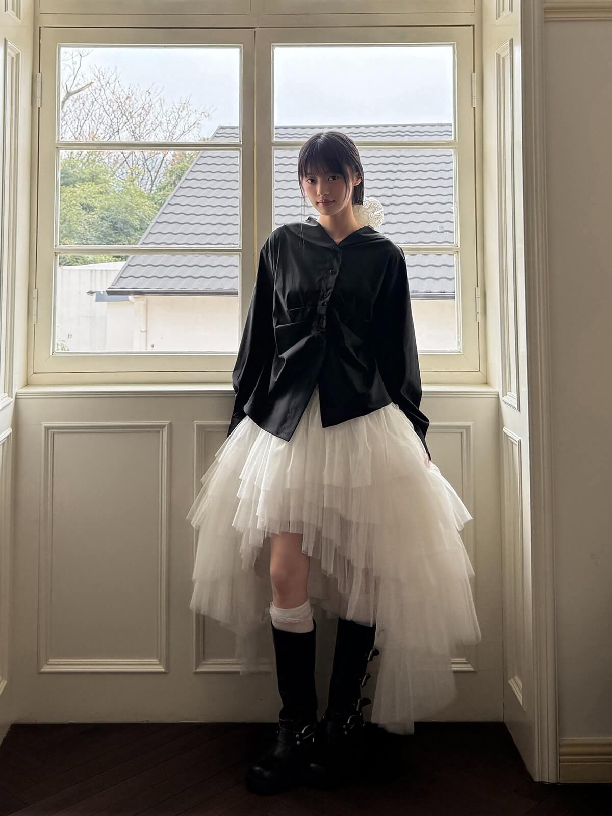 Asymmetry Layered Fluffy Tulle Skirt