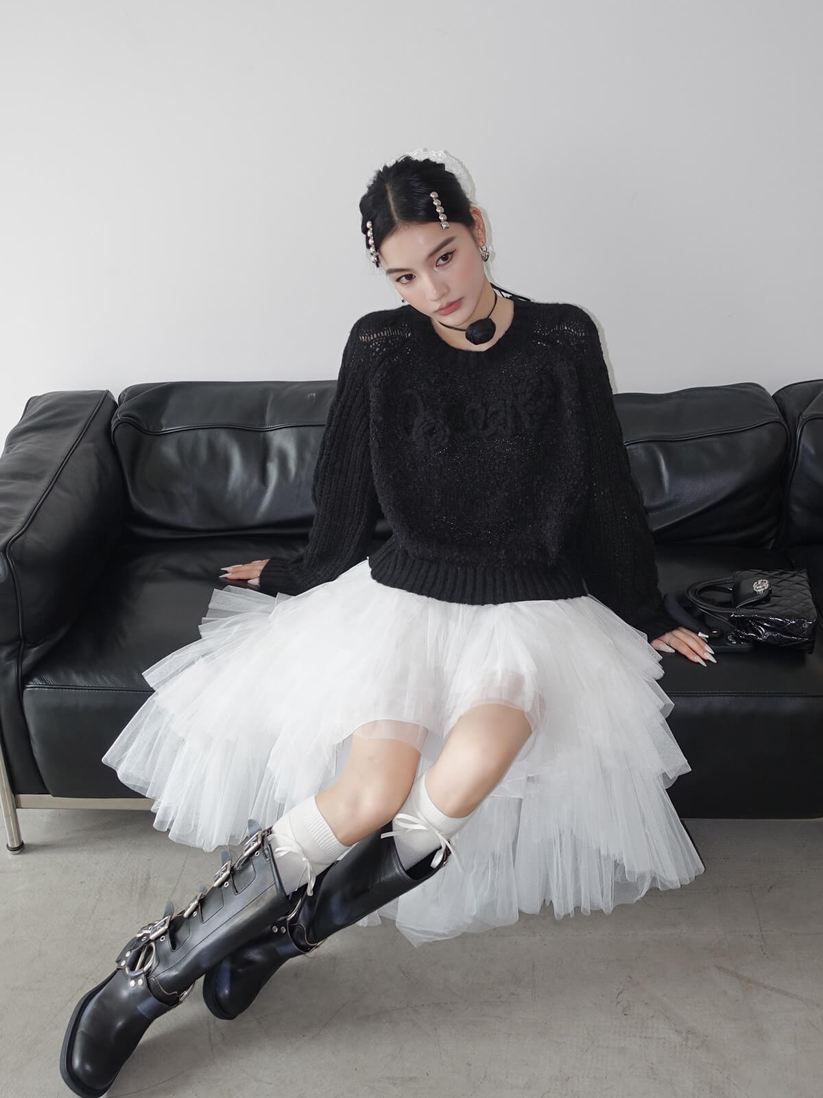 Asymmetry Layered Fluffy Tulle Skirt