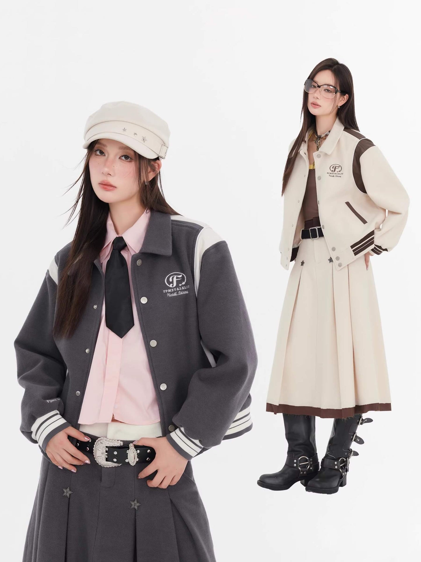 Twinkle Line Collar Sweet Skirt（全2色）