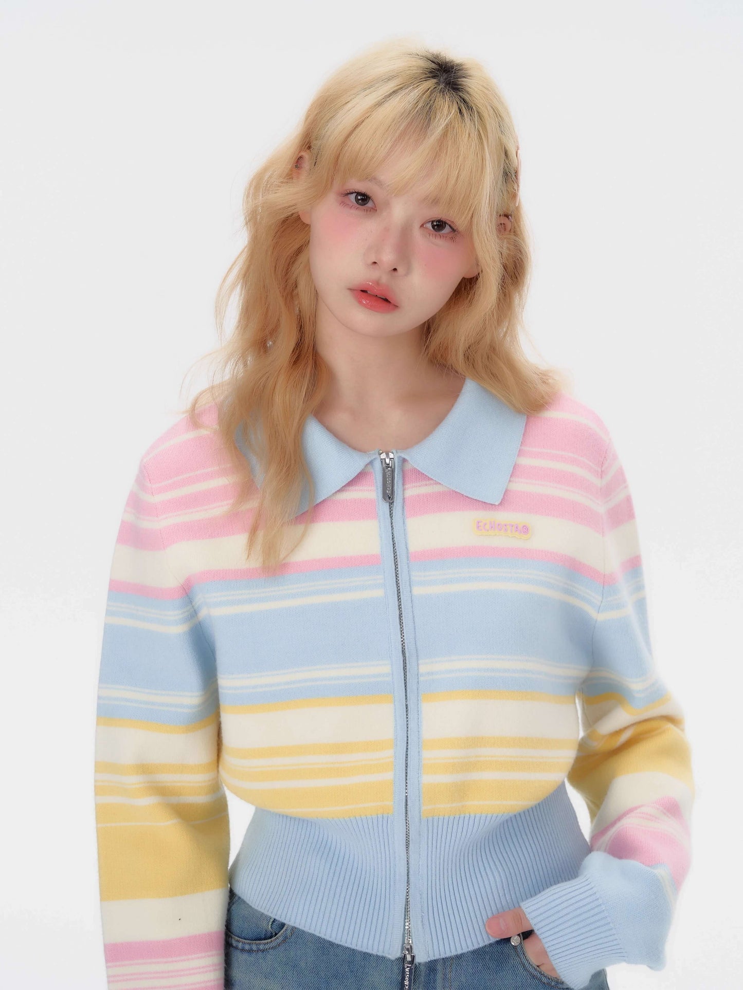 Candy Pop Rainbow Zip Knit