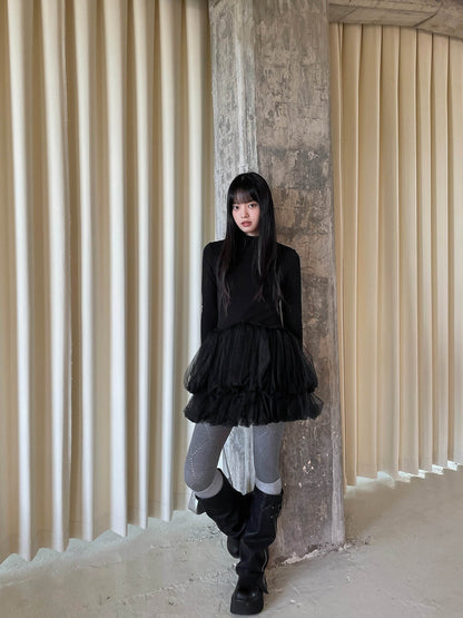 Black Swan Fluffy Tulle Short Dress