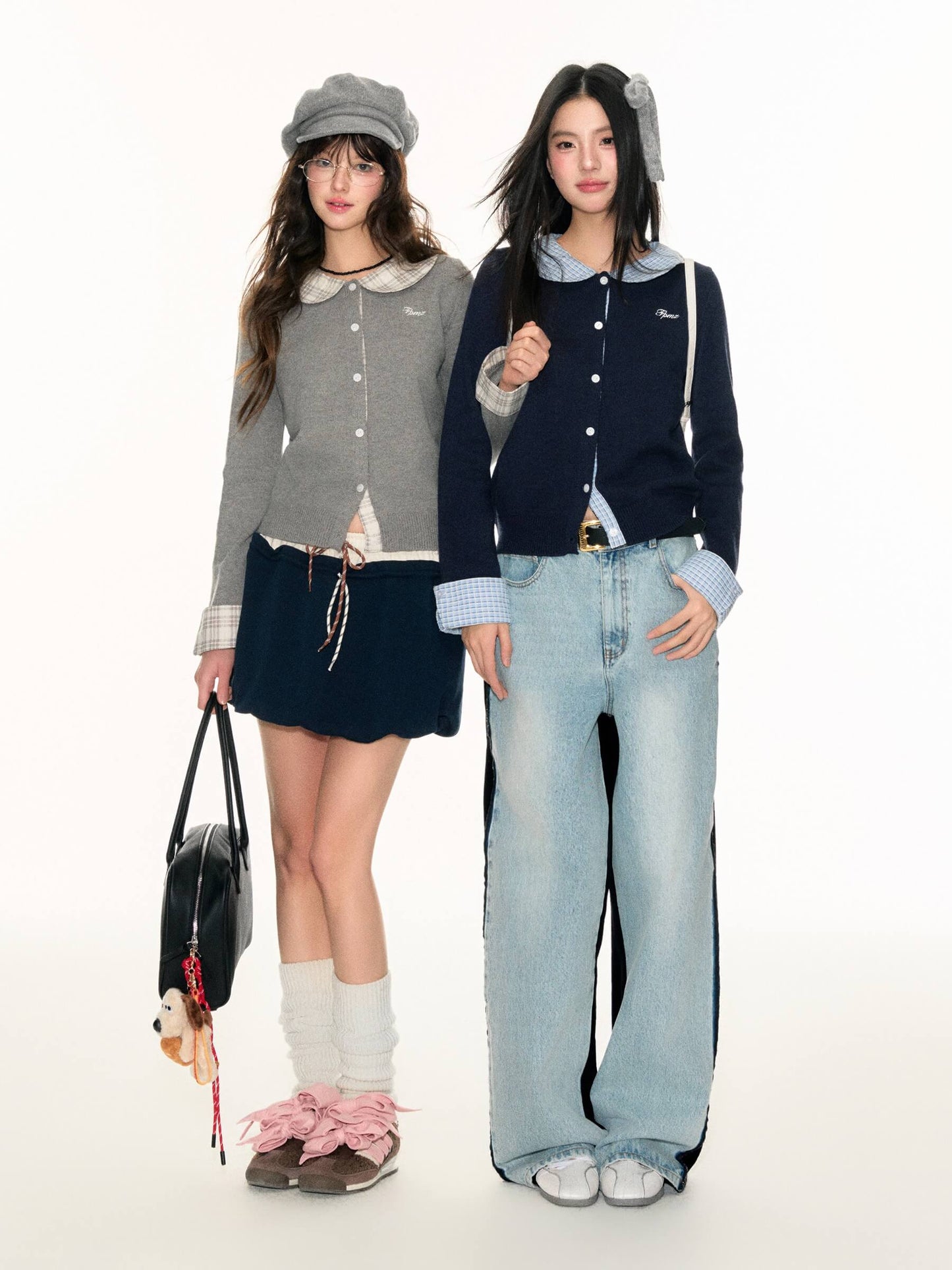 Check Collar Sweet Cardigan（全2色）