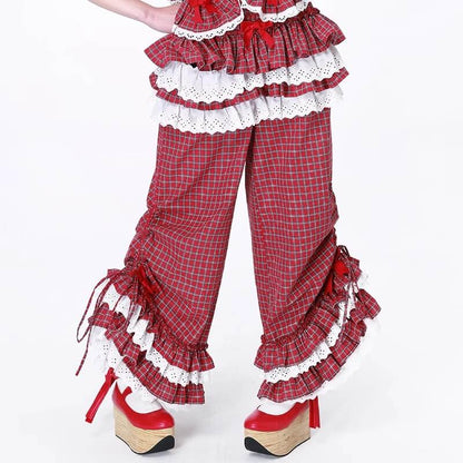 Candy Sweet Check Frill Pants