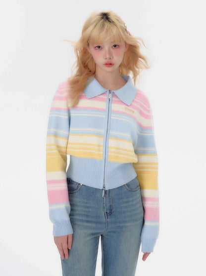 Candy Pop Rainbow Zip Knit