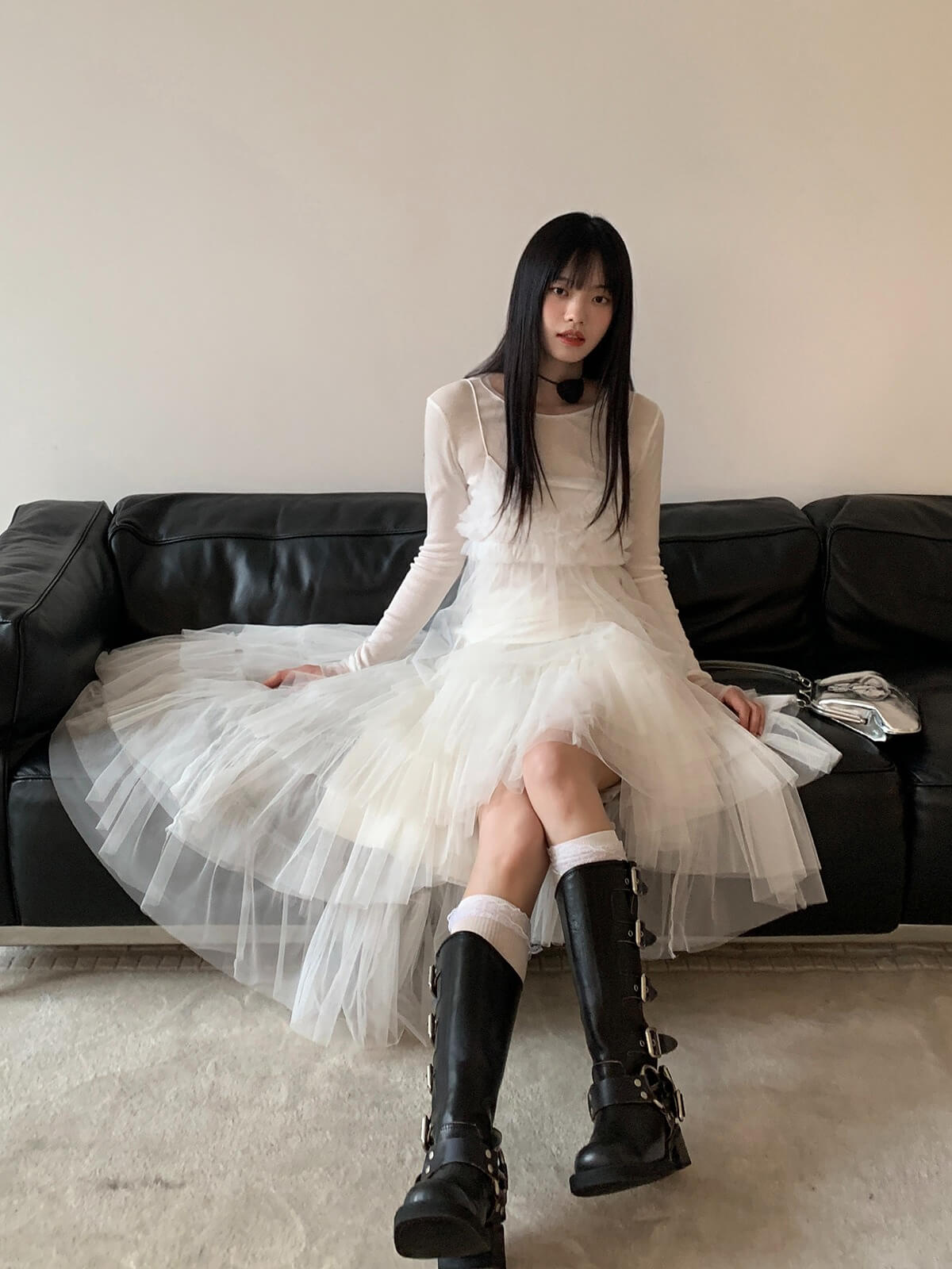 Asymmetry Layered Fluffy Tulle Skirt