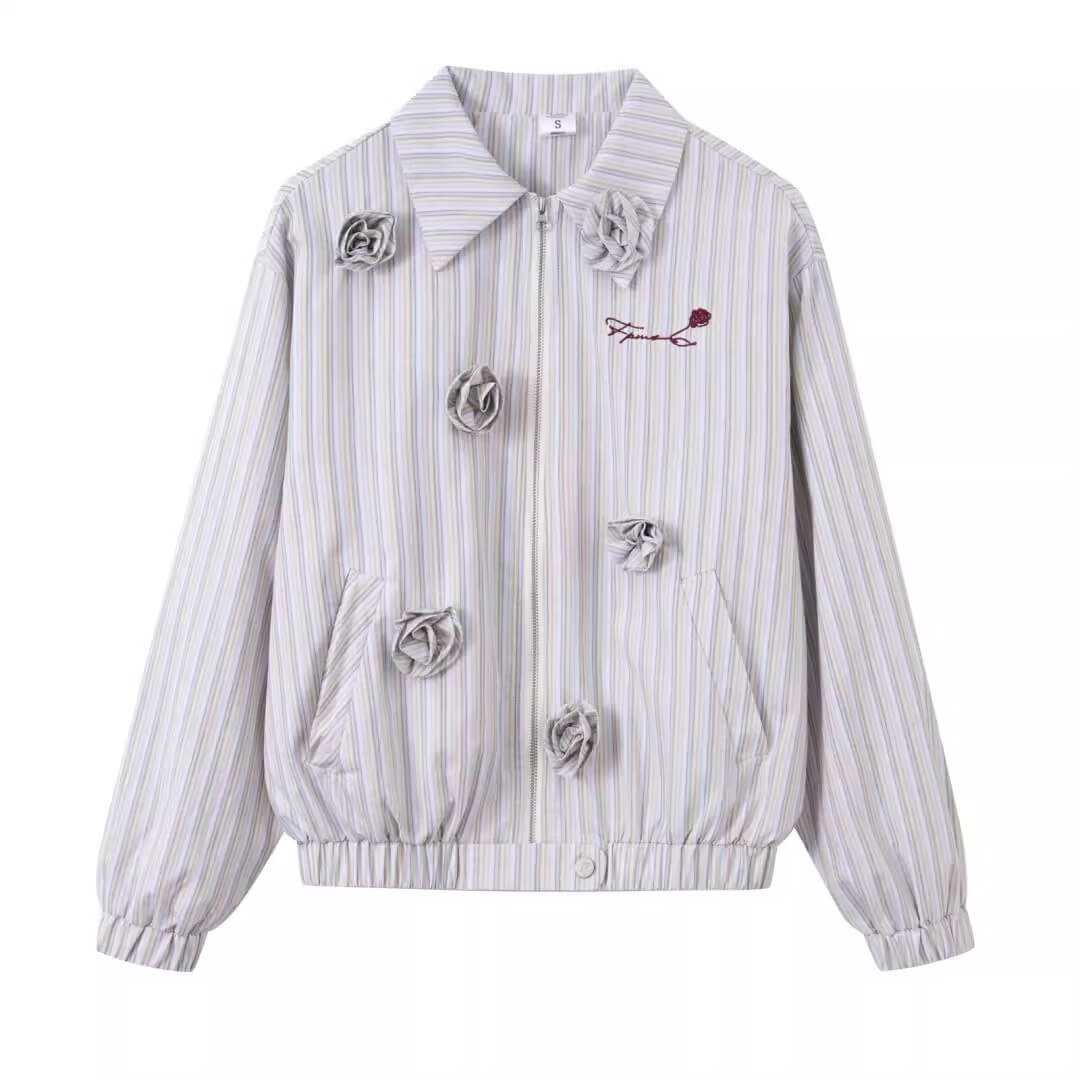 Rosette Petal  Stripe Blouson（全2色）
