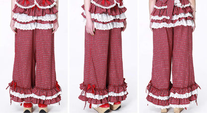 Candy Sweet Check Frill Pants