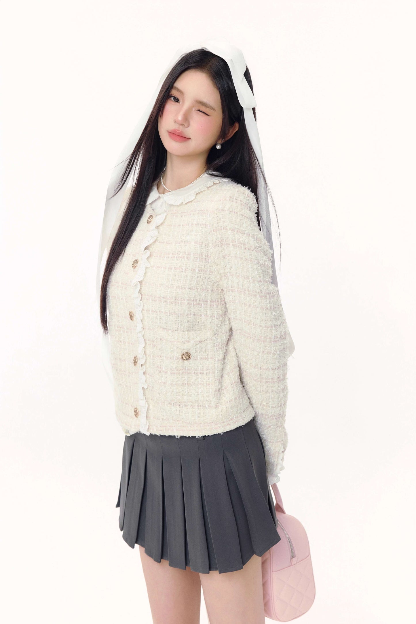 Fluffy Lace Tweed Jacket
