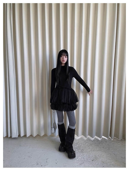 Black Swan Fluffy Tulle Short Dress