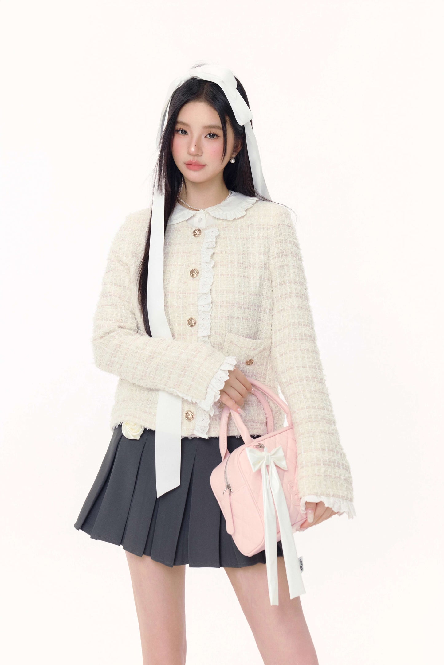 Fluffy Lace Tweed Jacket