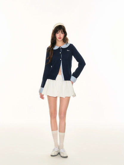 Check Collar Sweet Cardigan（全2色）